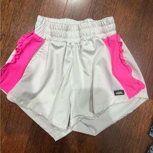 Women's White and Pink Shorts